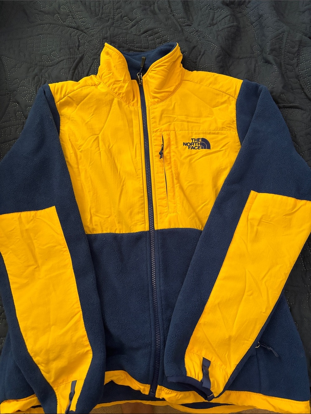 The North Face Yellow & Blue Two-Tone Fleece Jacket